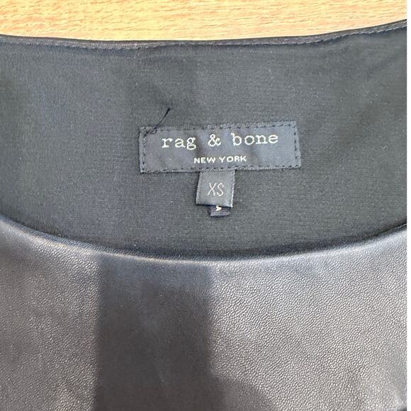 Rag & Bone Sleeveless Leather-Trim Tank Top in Black Size XS - Picture 8 of 11